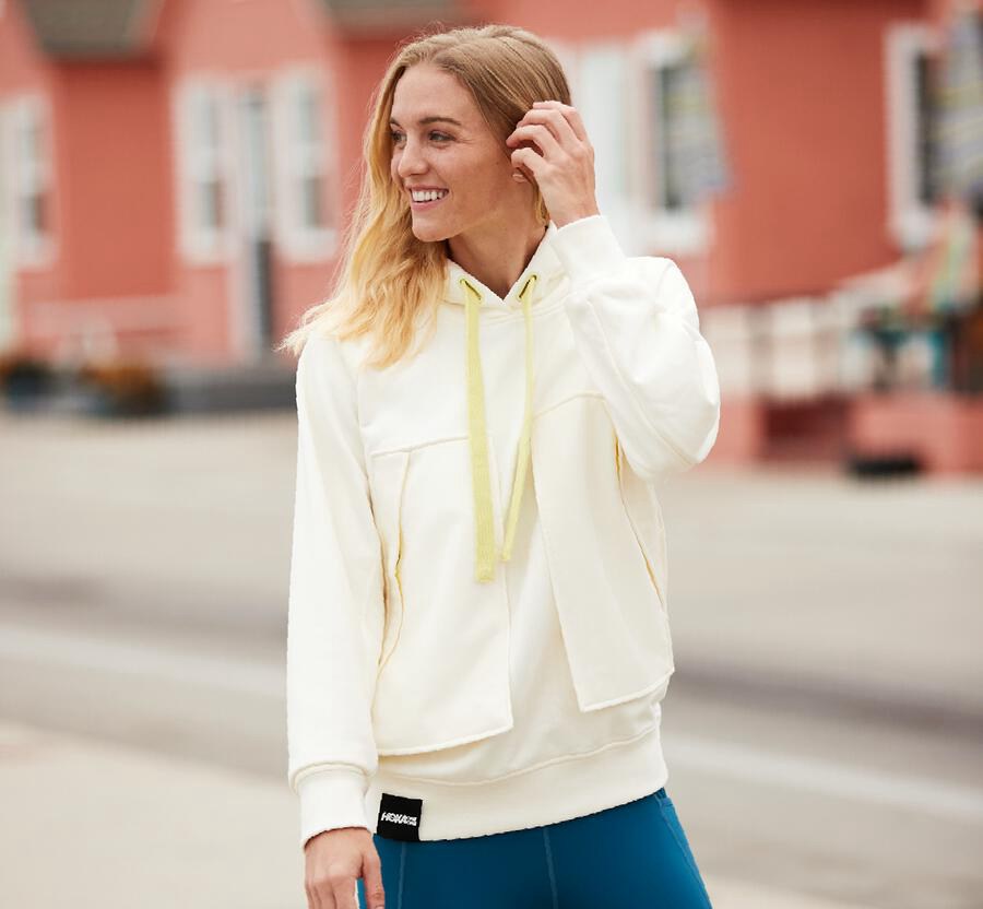 Sweat À Capuche Hoka One One Bondi Femme - Blanche - CYV-659428